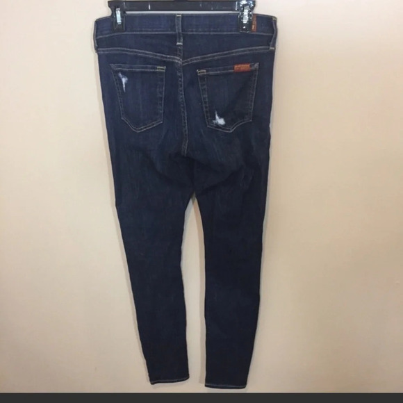 7 FAM Distressed The Skinny Jeans Sz 26 Dark Rinse - Picture 4 of 7